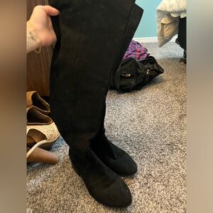 Black high boots extra wide calves